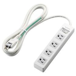 エレコム(ELECOM) T-T3A-3425WH ホワイト 電源タップ 一括スイッチ付 延長コード 3ピン 4個口 2.5m