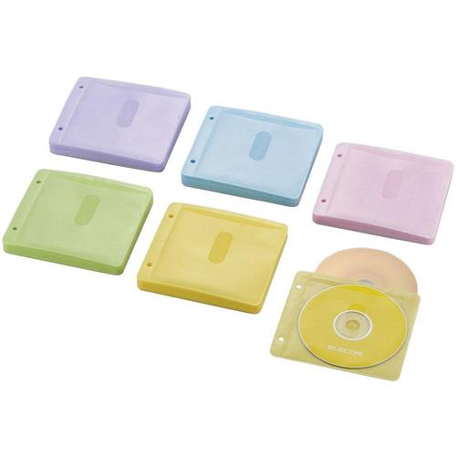 エレコム(ELECOM) CCD-NBWB120ASO アソートカラー Blu-ray・CD・DVD対応不織布ケース 2穴