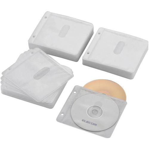 エレコム(ELECOM) CCD-NBWB240WH ホワイト Blu-ray・CD・DVD対応不織布ケース 2穴