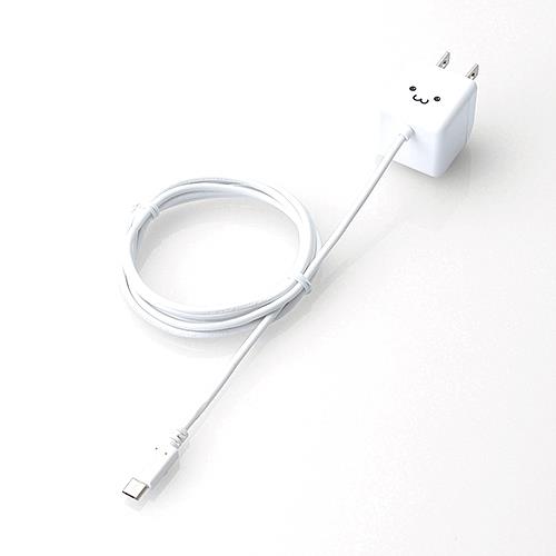 エレコム ELECOM MPA-ACMBC152WH(ホワイト) キューブ型AC充電器 スマホ用 USB充電器 1.8A 1.5m
