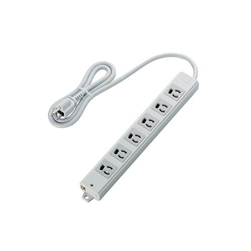 エレコム(ELECOM) T-WRM3610LG/RS グレー 電源タップ 二重構造工事用タップ 延長コード 3ピン 6個口 1m