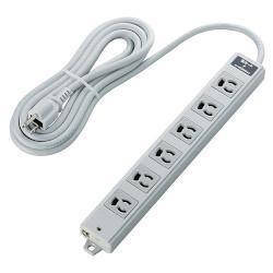 エレコム(ELECOM) T-WRMK3630LG/RS グレー 雷ガード 二重構造工事用タップ 延長コード 3ピン 6個口 3m