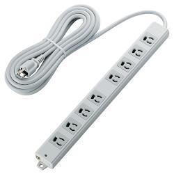 エレコム(ELECOM) T-WRM3850LG/RS グレー 電源タップ 二重構造工事用タップ 延長コード 3ピン 8個口 5m