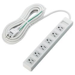 エレコム(ELECOM) T-T01-3650WH/RS ホワイト 電源タップ PCタップ 延長コード 3ピン 6個口 5m