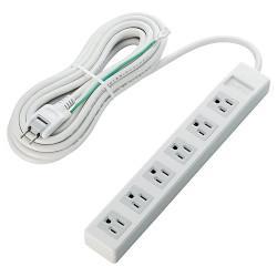 エレコム(ELECOM) T-T02-3650WH/RS ホワイト マグネット付 延長コード 3ピン 6個口 5m