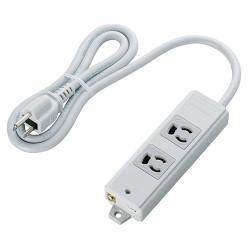 エレコム(ELECOM) T-WRM3210LG/RS グレー 二重構造工事用タップ 延長コード 3ピン 2個口 1m