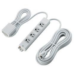 エレコム(ELECOM) T-WRMT3450LG/RS グレー 二重構造工事用タップ 延長コード 3ピン 4個口