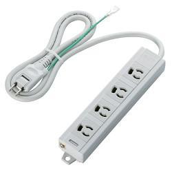 エレコム(ELECOM) T-T06-3410LG/RS グレー 電源タップ マグネット付 延長コード 3ピン 4個口 1m