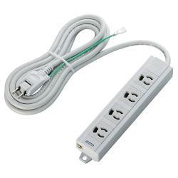 エレコム(ELECOM) T-T06-3430LG/RS グレー 電源タップ マグネット付 延長コード 3ピン 4個口 3m
