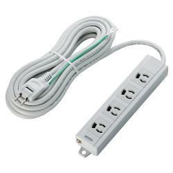 エレコム(ELECOM) T-T06-3450LG/RS グレー 電源タップ マグネット付 延長コード 3ピン 4個口 5m