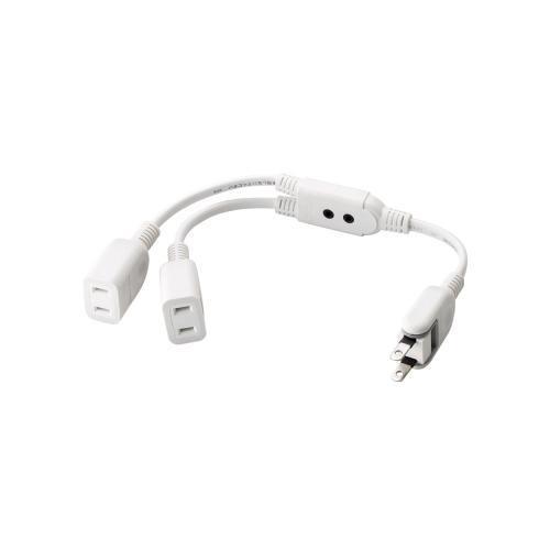 エレコム(ELECOM) T-ADR3WH ホワイト ACアダプタ用電源延長コード 2個口