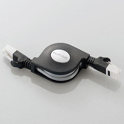 エレコム(ELECOM) LD-MCTGT/BK ブラック ツメ折れ防止巻取りLANケーブル 1.5m