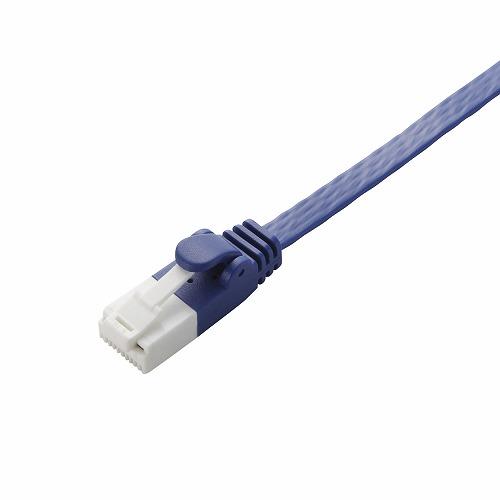 エレコム(ELECOM) LD-GFAT/BM50 ブルーメタリック ツメ折れ防止フラットLANケーブル Cat6A 5m