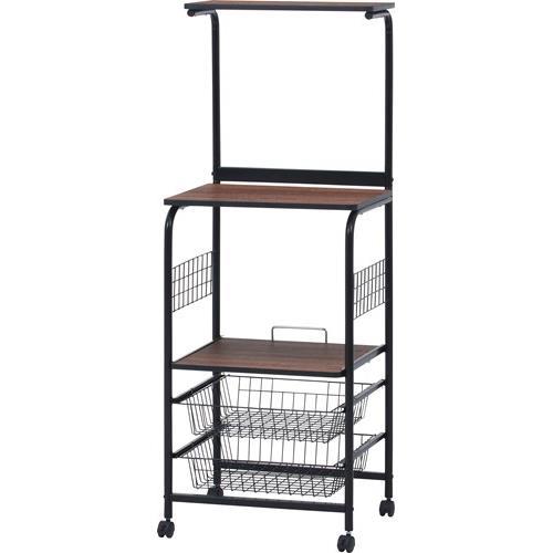 不二貿易 【組立品】 レンジワゴン FBC-03-1 BK/BR 14637【代引・日時指定・キャンセル不可・北海道沖縄離島配送不可】