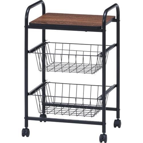 不二貿易 【組立品】 キッチンワゴン FBC-01-1 BK/BR 15420【代引・日時指定・キャンセル不可・北海道沖縄離島配送不可】