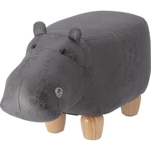 不二貿易  【完成品 一部取付 】 アニマルスツール キュートサイズ カバ ダークグレー 16744【代引・日時指定・キャンセル不可・北海道沖縄離島配送不可】