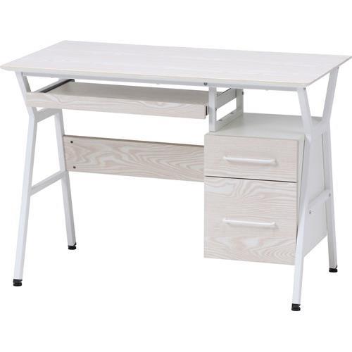 不二貿易 【組立品】デスク クレバー ホワイト ホワイト 18575【代引・日時指定・キャンセル不可・北海道沖縄離島配送不可】