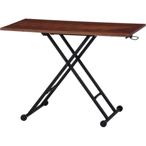 不二貿易 【完成品】 昇降テーブル シルビア ブラウン 19242【代引・日時指定・キャンセル不可・北海道沖縄離島配送不可】