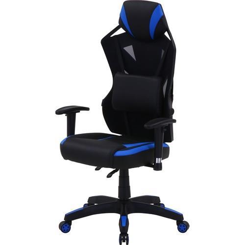 不二貿易 【組立品】メッシュゲーミングチェア レイズ BL 19428【代引・日時指定・キャンセル不可・北海道沖縄離島配送不可】