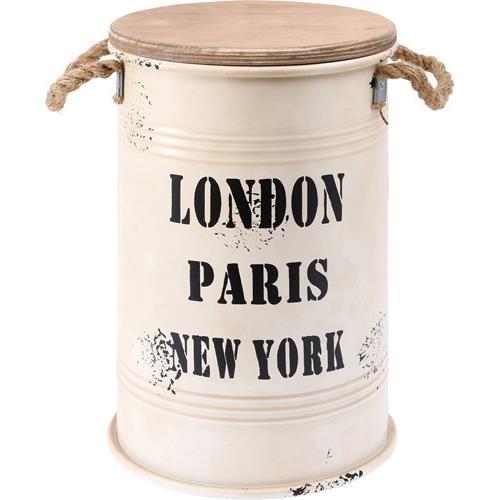 不二貿易  【完成品】ブリキスツール 直径２７×Ｈ４１ｃｍ ＩＶ アイボリー 26165【代引・日時指定・キャンセル不可・北海道沖縄離島配送不可】