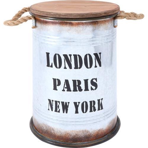 不二貿易  【完成品】ブリキスツール 直径２７×Ｈ４１ｃｍ ＳＬ シルバー 26166【代引・日時指定・キャンセル不可・北海道沖縄離島配送不可】