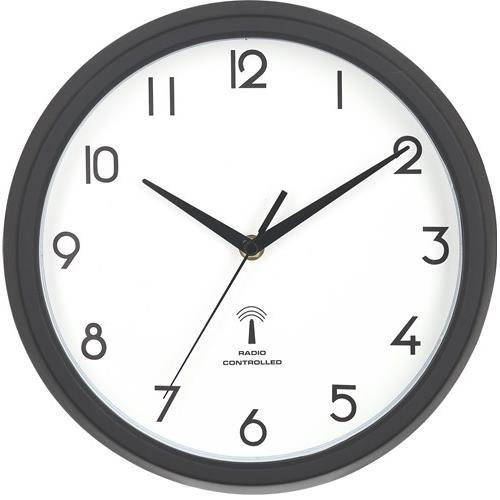 不二貿易 【完成品】 電波掛時計 カペラ 27cm BK 27269 99290【代引・日時指定・キャンセル不可・北海道沖縄離島配送不可】