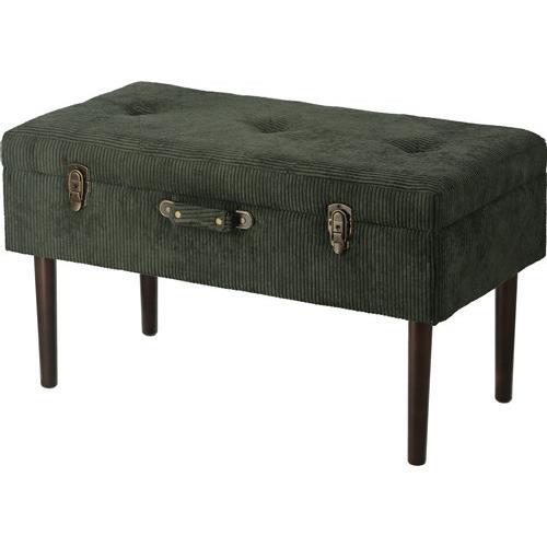 不二貿易  【完成品】 トランクベンチ フレッド ダークグリーン 27654【代引・日時指定・キャンセル不可・北海道沖縄離島配送不可】