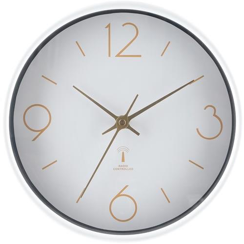 不二貿易 【完成品】電波掛時計 アリオス 25 ホワイト 28191【代引・日時指定・キャンセル不可・北海道沖縄離島配送不可】
