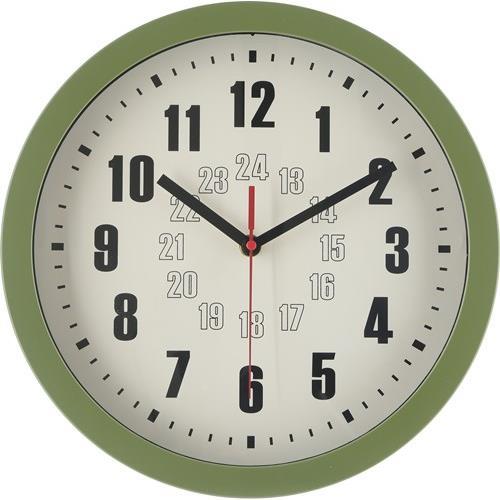 不二貿易 【完成品】掛時計 カイラ 30 オリーブ 28195【代引・日時指定・キャンセル不可・北海道沖縄離島配送不可】