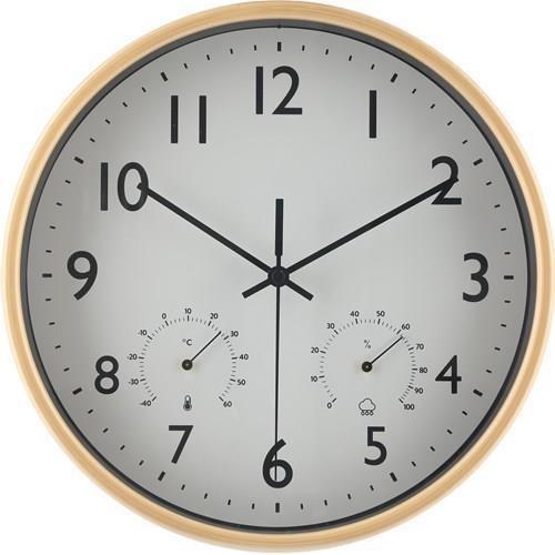 不二貿易 【完成品】 掛時計 温湿度計付 ミエル 25 NA 28198【代引・日時指定・キャンセル不可・北海道沖縄離島配送不可】