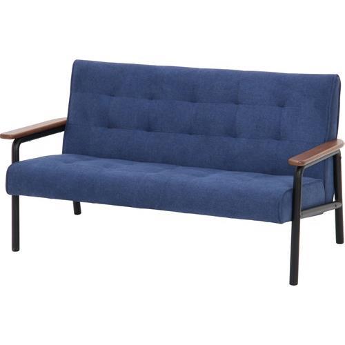 不二貿易  【組立品】 アイアンウッドソファー フレンズ ２Ｐ ＢＬ 33354【代引・日時指定・キャンセル不可・北海道沖縄離島配送不可】