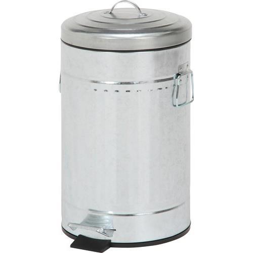 不二貿易 【完成品】 スチール ラウンドペダルペール 12L ガルバナイズ 34741【代引・日時指定・キャンセル不可・北海道沖縄離島配送不可】