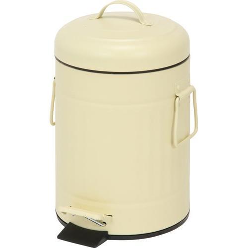 不二貿易 【完成品】 スチール ラウンドペダルペール 3L アイボリー 34747【代引・日時指定・キャンセル不可・北海道沖縄離島配送不可】