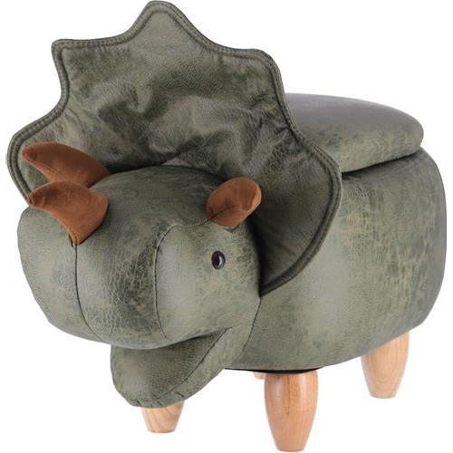 不二貿易 【組立品】 アニマルスツール収納付き ダイナソー グリーン 34928【代引・日時指定・キャンセル不可・北海道沖縄離島配送不可】