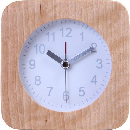 不二貿易  【完成品】 置時計 ウッド スクエア ＷＨ 36697【代引・日時指定・キャンセル不可・北海道沖縄離島配送不可】