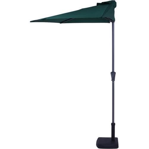 不二貿易 【完成品 一部取付 】 半円パラソル グリーン 37853【代引・日時指定・キャンセル不可・北海道沖縄離島配送不可】