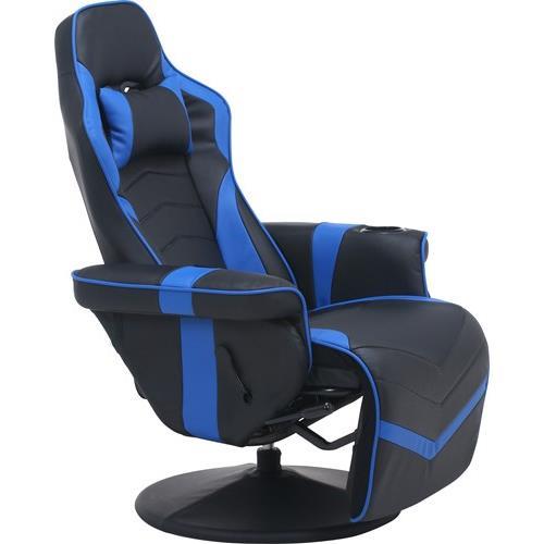 不二貿易 【組立品】ゲーミングパーソナルチェア カーナ BK/BL 53318【代引・日時指定・キャンセル不可・北海道沖縄離島配送不可】