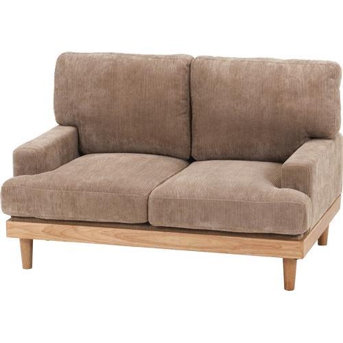 不二貿易 【完成品(一部取付)】コーデュロイソファ フェリーチェ 2P BR 55090【代引・日時指定・キャンセル不可・北海道沖縄離島配送不可】