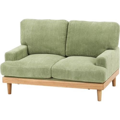 不二貿易 【完成品 一部取付 】コーデュロイソファ フェリーチェ 2P GR 55092【代引・日時指定・キャンセル不可・北海道沖縄離島配送不可】