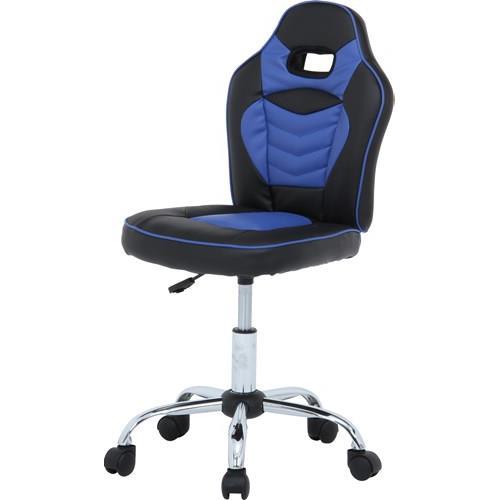 不二貿易 【組立品】レーシングチェア キッズ用 ブルー 60701【代引・日時指定・キャンセル不可・北海道沖縄離島配送不可】