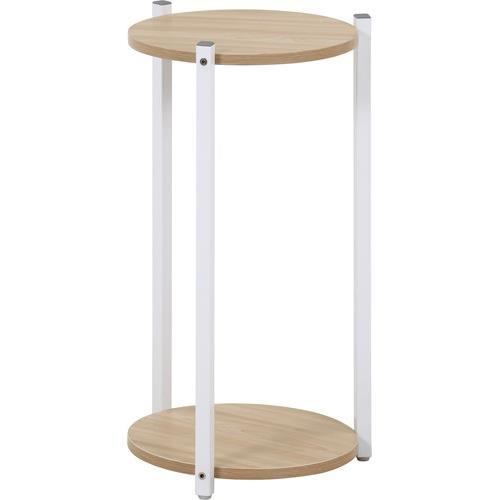 不二貿易 【組立品】ディスプレイスタンド2段 WH ホワイト 63770【代引・日時指定・キャンセル不可・北海道沖縄離島配送不可】