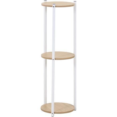 不二貿易 【組立品】ディスプレイスタンド3段 WH ホワイト 63772【代引・日時指定・キャンセル不可・北海道沖縄離島配送不可】