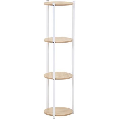 不二貿易 【組立品】ディスプレイスタンド4段 WH ホワイト 63774【代引・日時指定・キャンセル不可・北海道沖縄離島配送不可】