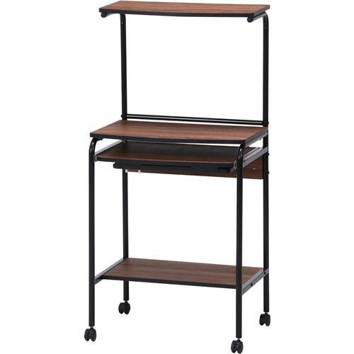 不二貿易 【組立品】シンプルPCデスク フィット BR ブラウン ブラック 66741【代引・日時指定・キャンセル不可・北海道沖縄離島配送不可】