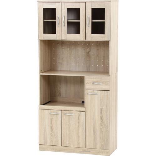 不二貿易 【組立品】ハイキッチンボード 180*90 ホワイトオーク 70685【代引・日時指定・キャンセル不可・北海道沖縄離島配送不可】