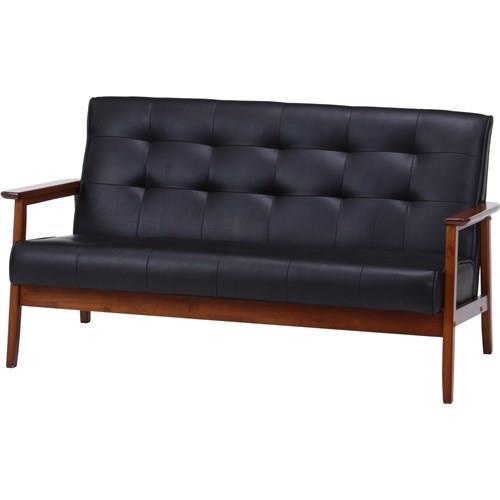 不二貿易 【組立品】 バイキャストPUソファー フレンズDBR 2P 846 71157【代引・日時指定・キャンセル不可・北海道沖縄離島配送不可】