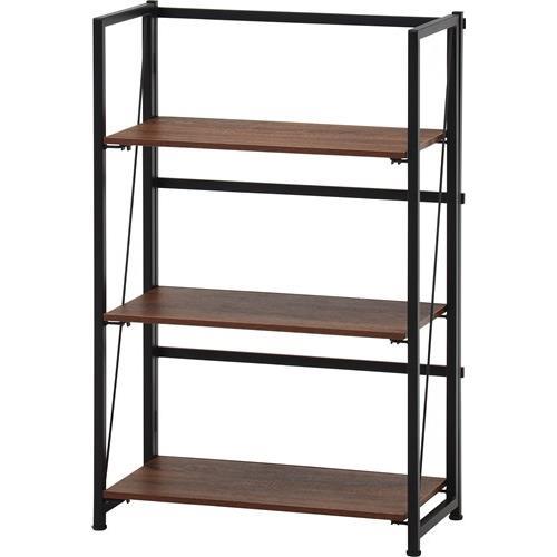 不二貿易 【完成品】折りたたみシェルフ アロン3段 BR 73638【代引・日時指定・キャンセル不可・北海道沖縄離島配送不可】