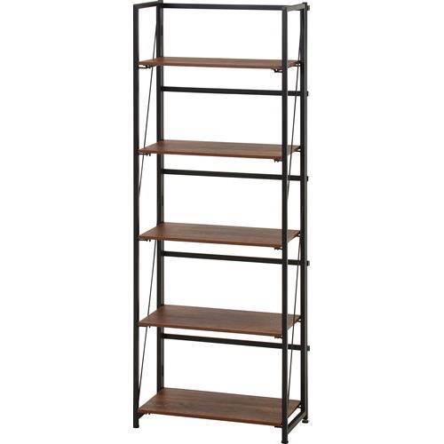 不二貿易  【完成品】折りたたみシェルフ アロン５段 ＢＲ 73644【代引・日時指定・キャンセル不可・北海道沖縄離島配送不可】