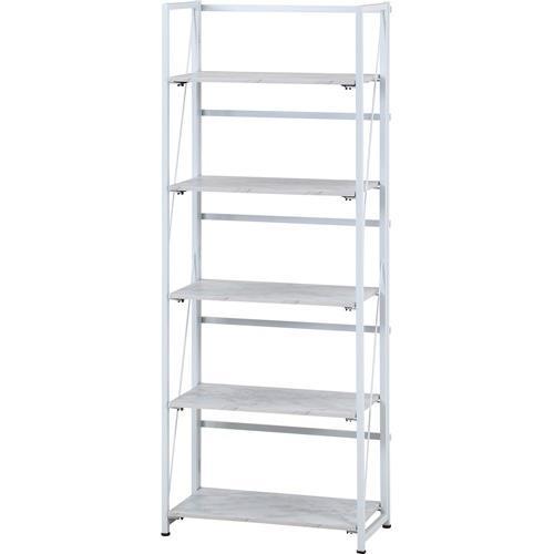 不二貿易 【完成品】折りたたみシェルフ アロン5段 ストーン 73646【代引・日時指定・キャンセル不可・北海道沖縄離島配送不可】
