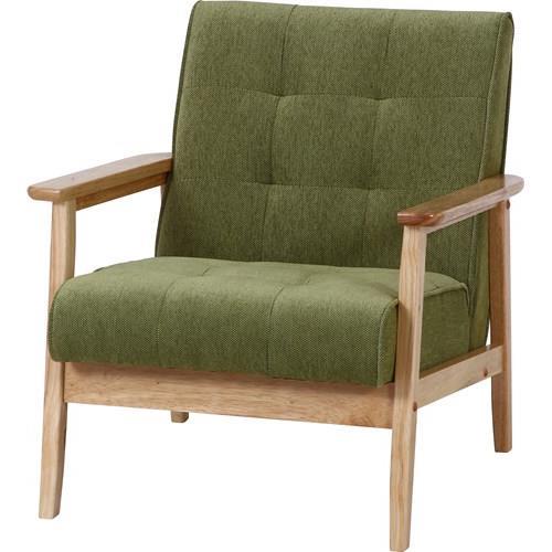 不二貿易  【完成品 一部取付 】ソファ１人掛け 幅６５ｃｍ グリーン 74030【代引・日時指定・キャンセル不可・北海道沖縄離島配送不可】